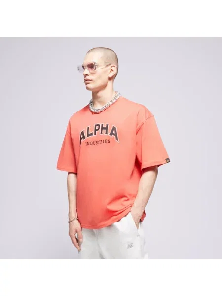 ALPHA INDUSTRIES Majica College svijetlocrvena / crna bijela
