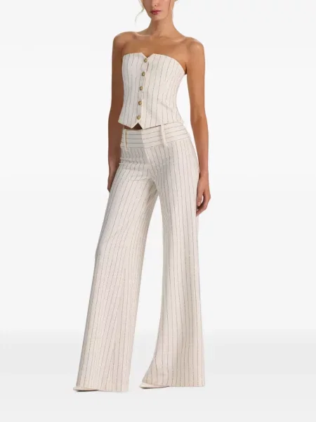 Pantaloni Alice + Olivia evazate alb