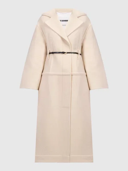 Пальто з вовни з Jil Sander бежеве