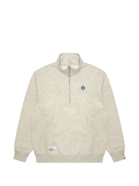 Hanorac cu fermoar Aape By A Bathing Ape cu aplicații alb