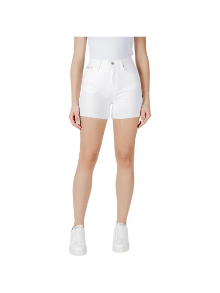 Kratke traper hlače Calvin Klein Jeans bijela