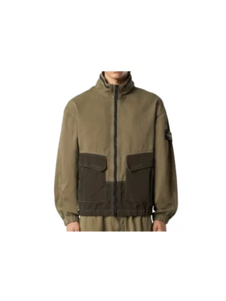 Kurtka koszulowa Stone Island z kamieniami zielona