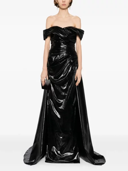 Rochie maxi Saiid Kobeisy lungă de costum negru