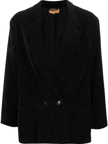 Puntíkatá dvouřadá bunda Versace Pre-owned černá