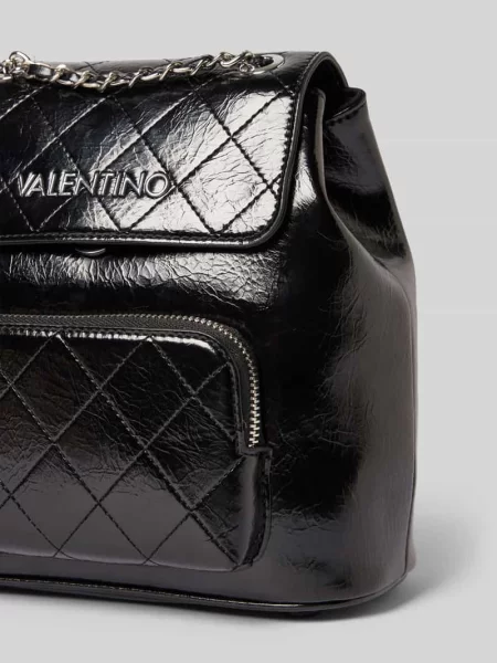 Lniany plecak Valentino Bags czarny