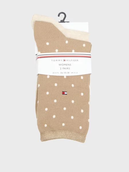 Шкарпетки Tommy Hilfiger в горошок бежеві