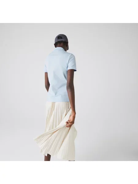 Lacoste Koszulka Polo Slim Fit Stretch Mini Piqué niebieska