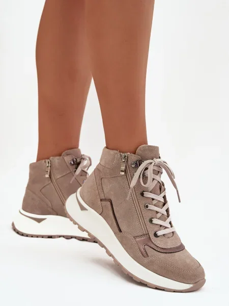 Kotníkové boty Zazoo na platformě bílé