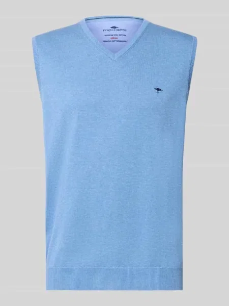 Bezrękawnik o kroju regular fit z czystej bawełny z wyhaftowanym logo Fynch-hatton