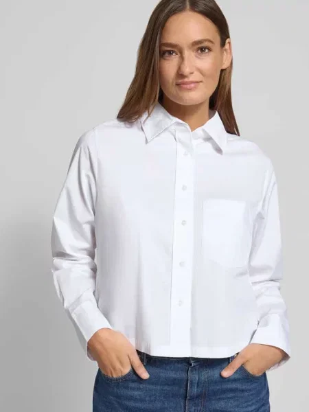 Koszula o kroju boxy fit z mieszanki bawełny S.oliver Black Label biała