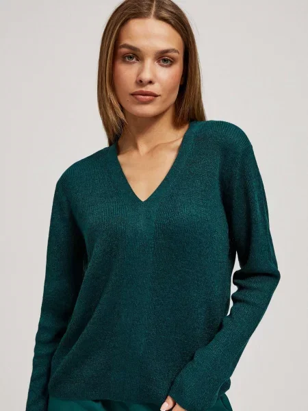 Pulover Marisse cu decolteu în V negru