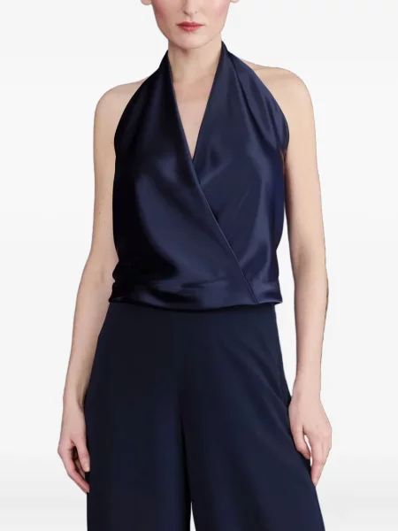 Сатенена блуза Talbot Runhof оглавник синьо