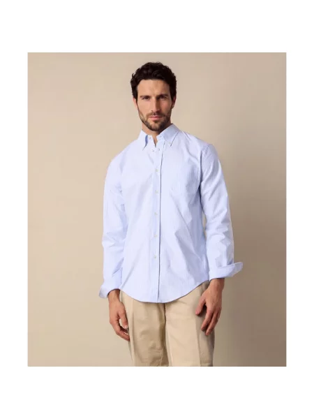Koszula Brooks Brothers z twillu niebieska
