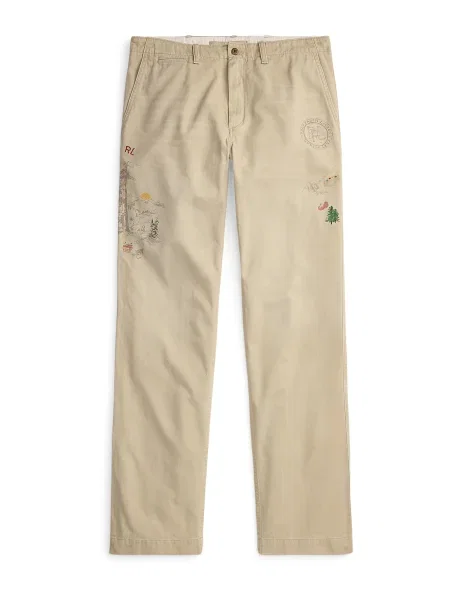 Polo Ralph Lauren Chino hlače BEDFORD svetlo rjava zelena / kaki rumena