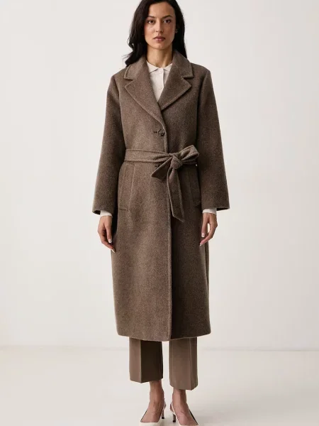Weekend Max Mara palton pentru femei cu lână WKDBRONTE maro