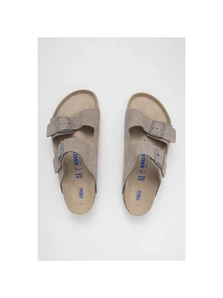 Klapki Birkenstock zamszowe szare