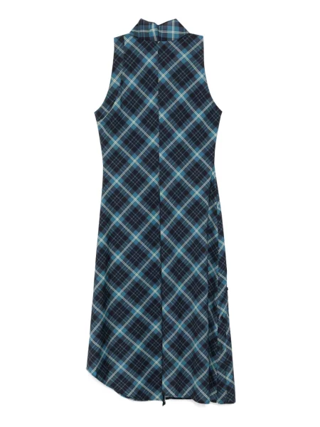Rochie fără mâneci Pushbutton fără mâneci cu gât halter de costum albastru
