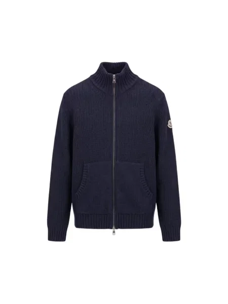 Kardigan Moncler wełniany niebieski