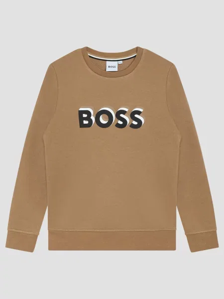 Дитячий Світшот BOSS Kids бежевий