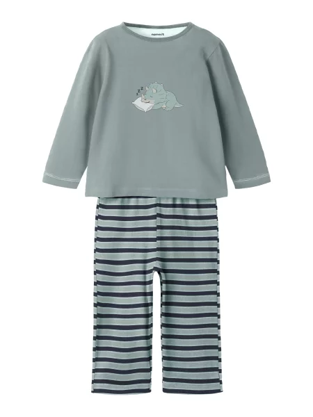NAME IT Pijamale NMMRyndq albastru noapte / verde pastel / verde deschis / murdar alb