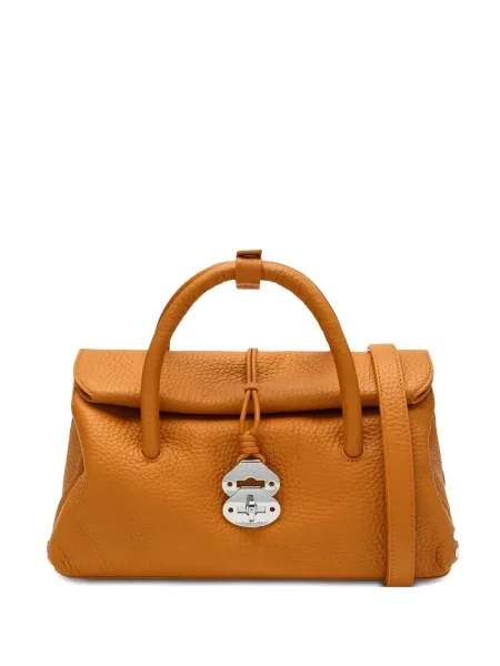 Torebka Zanellato skórzana pomarańczowa