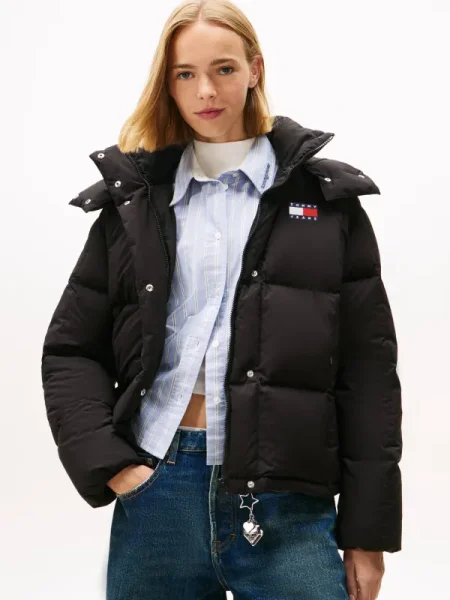 Tommy Jeans pehelydzseki téli fekete