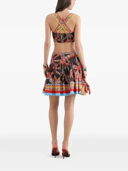 Мини пола Dolce & Gabbana с принт поплин черно
