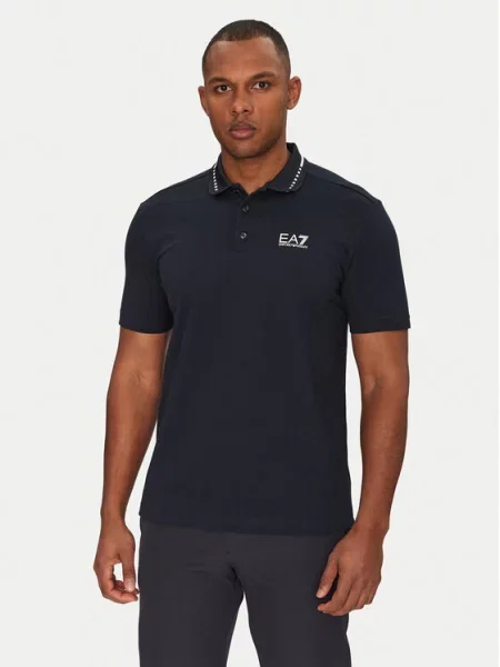 Tenis polo majica Ea7 Emporio Armani s kratkimi rokavi modra