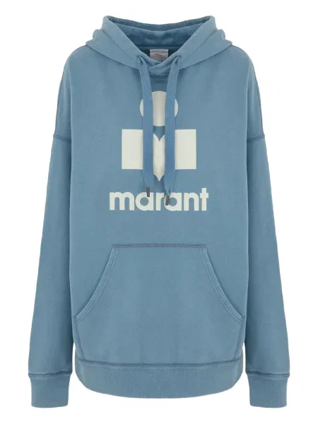 Hanorac cu glugă Marant cu imagine albastru