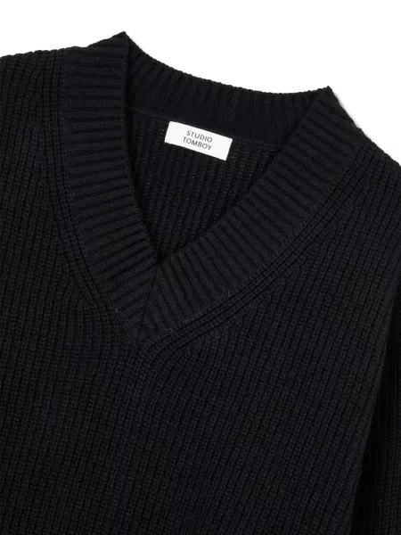 Pulover Studio Tomboy cu decolteu în V negru