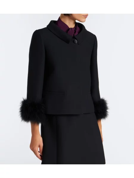 Geacă Valentino din crep negru