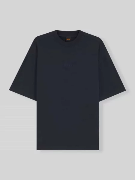 T-shirt o kroju relaxed fit z czystej bawełny model TE_TILE' Boss Orange granatowa
