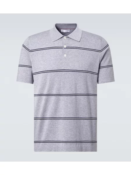 Polo Brunello Cucinelli cu dungi gri
