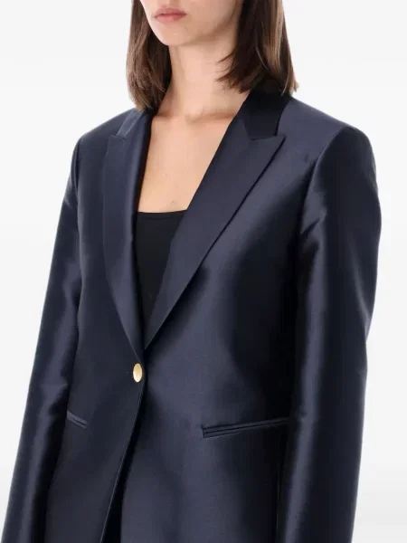 Sacou Alberta Ferretti din satin albastru