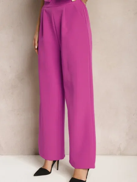 Pantaloni Largi Violetă în Stil Elegant Hanessame