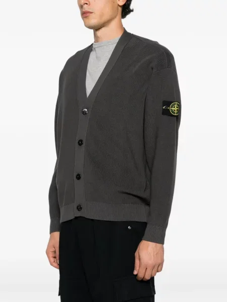 Плетена жилетка Stone Island камъни сиво
