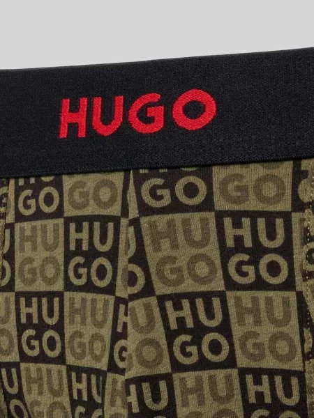 Obcisłe bokserki z mieszanka bawełny w zestaw 3 szt. Hugo zielone