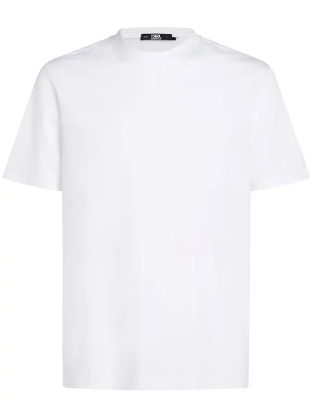 Tricou Karl Lagerfeld cu broderie alb