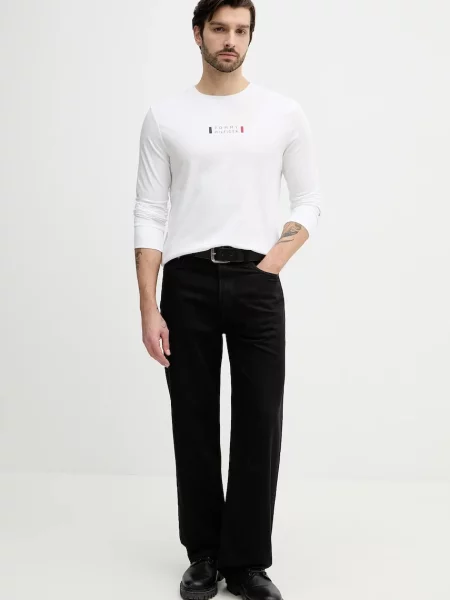 Tričko s dlhým rukávom Tommy Hilfiger biela