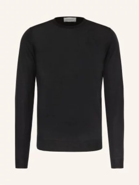 John Smedley Sweter Z Wełny Merynosowej schwarz czarny