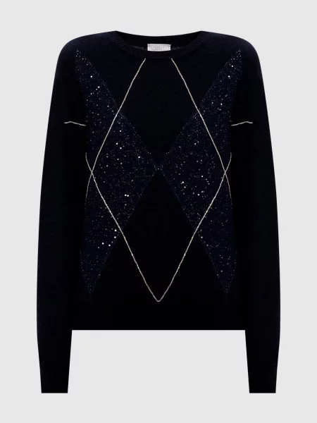 Светр з вовною альпаки шовком та кашеміром Peserico синій