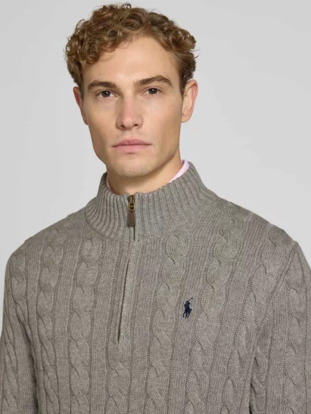 Sweter Polo Ralph Lauren z nadrukiem szary