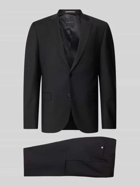 Garnitur o kroju regular fit z marynarką na 2 Bugatti czarny