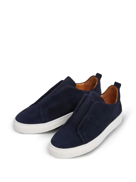 Chiloți Hackett London din piele de căprioară slip-on albastru