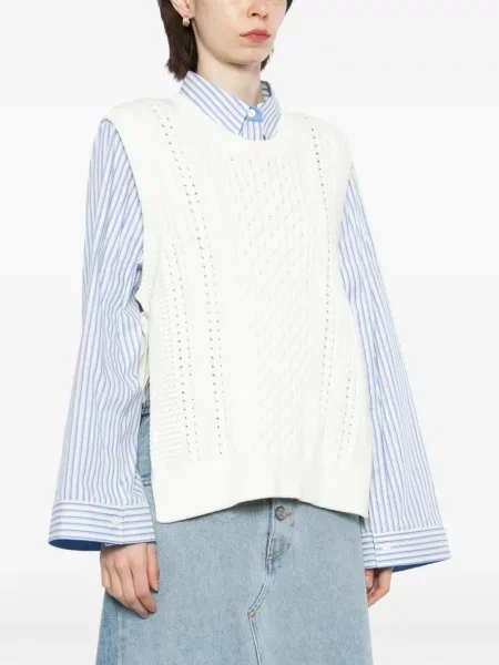 Pleteni prsluk Maison Kitsuné veze bijela