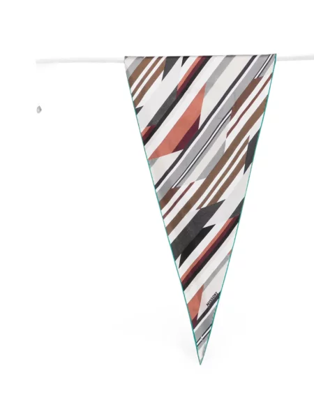 Fular Missoni cu imagine cu imprimeu geometric alb
