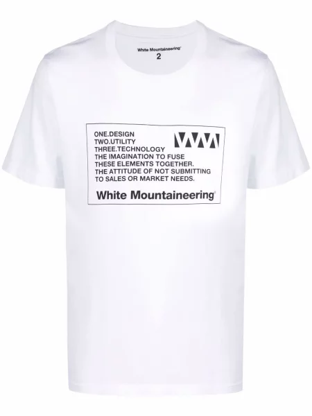 Tricou White Mountaineering cu imagine alb