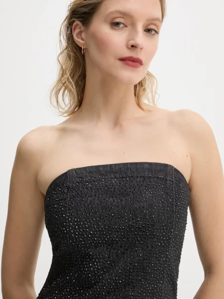 Джинсова сукня Gestuz midi облягаюча чорний