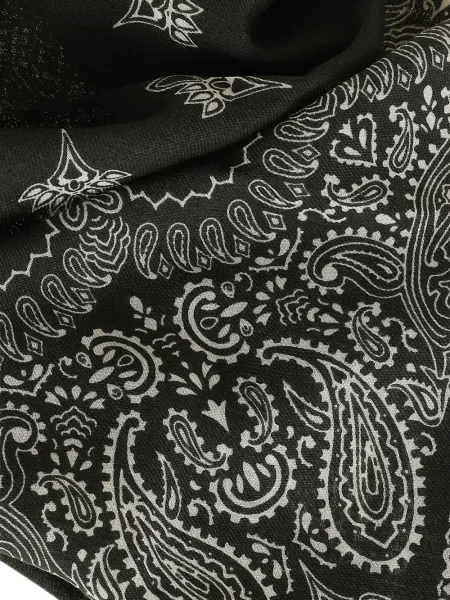 Fular Destin cu imagine cu model paisley negru