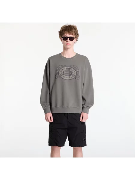 Hanorac crewneck C.p. Company din fleece cu autograf